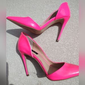Aqua Neon Pink D'Arcy Pointy Toe High Heel